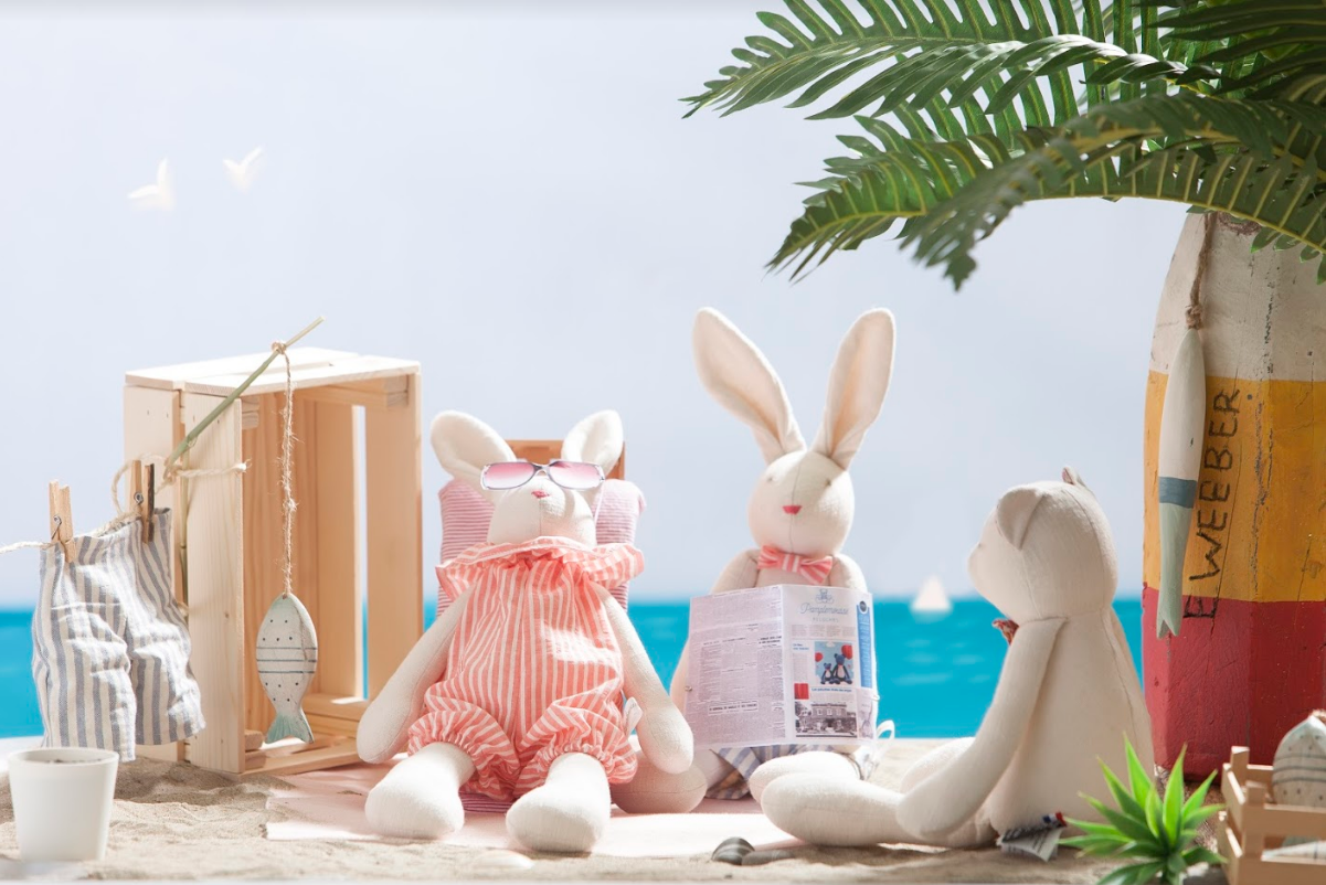 Josephine the Rabbit | Red Stripes Print