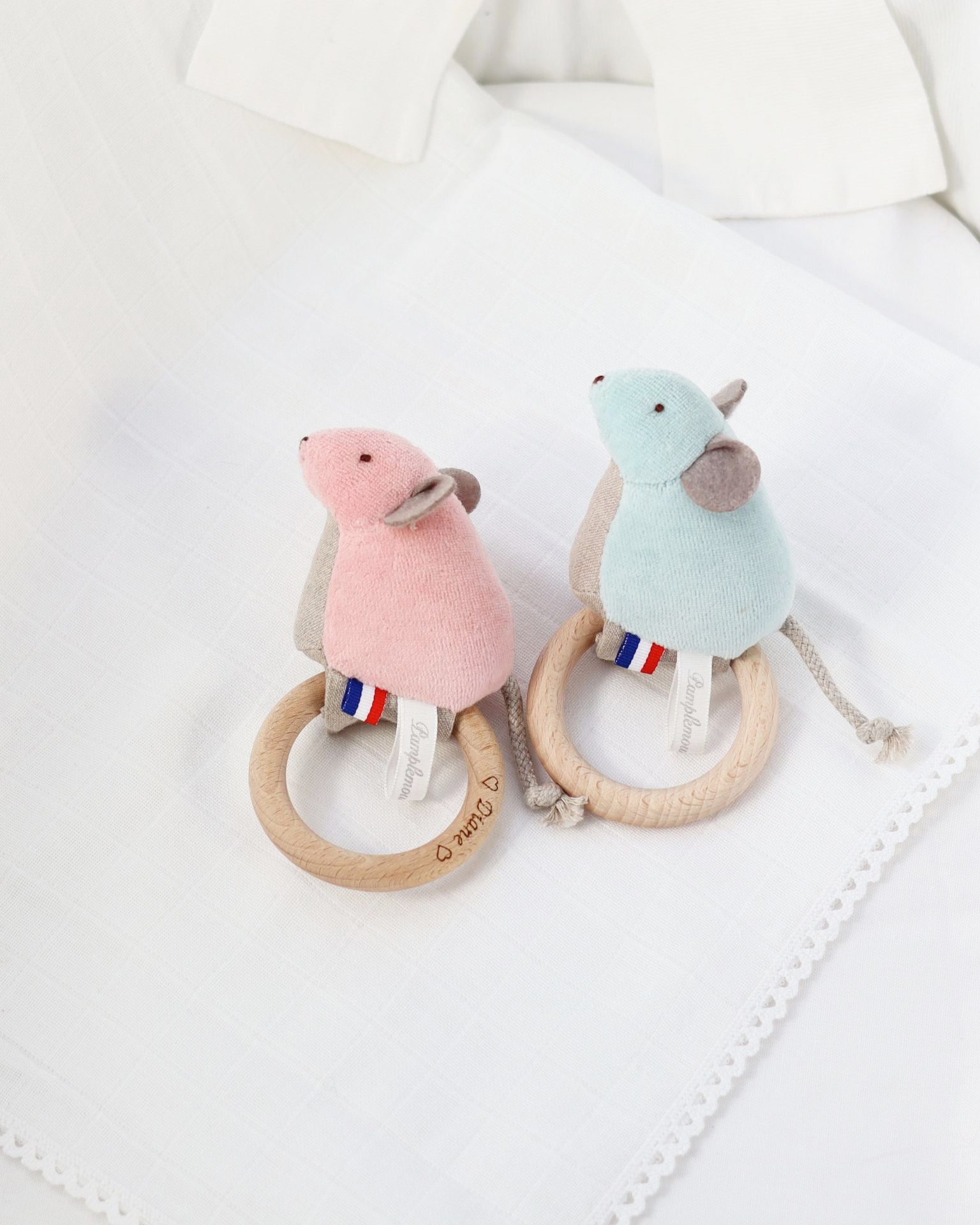 Mouse Ring Rattle Blue