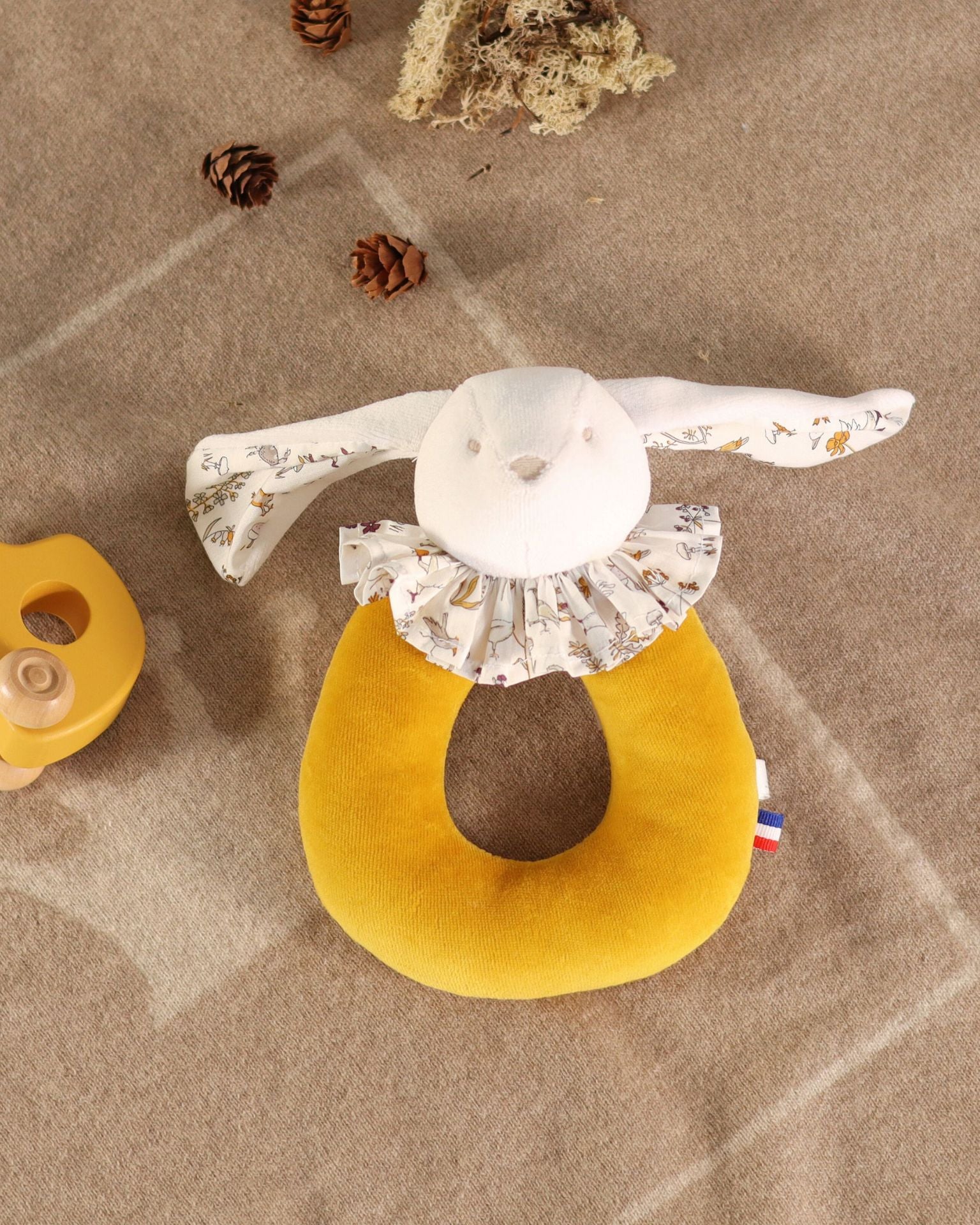 Rabbit Ring Rattle Yellow