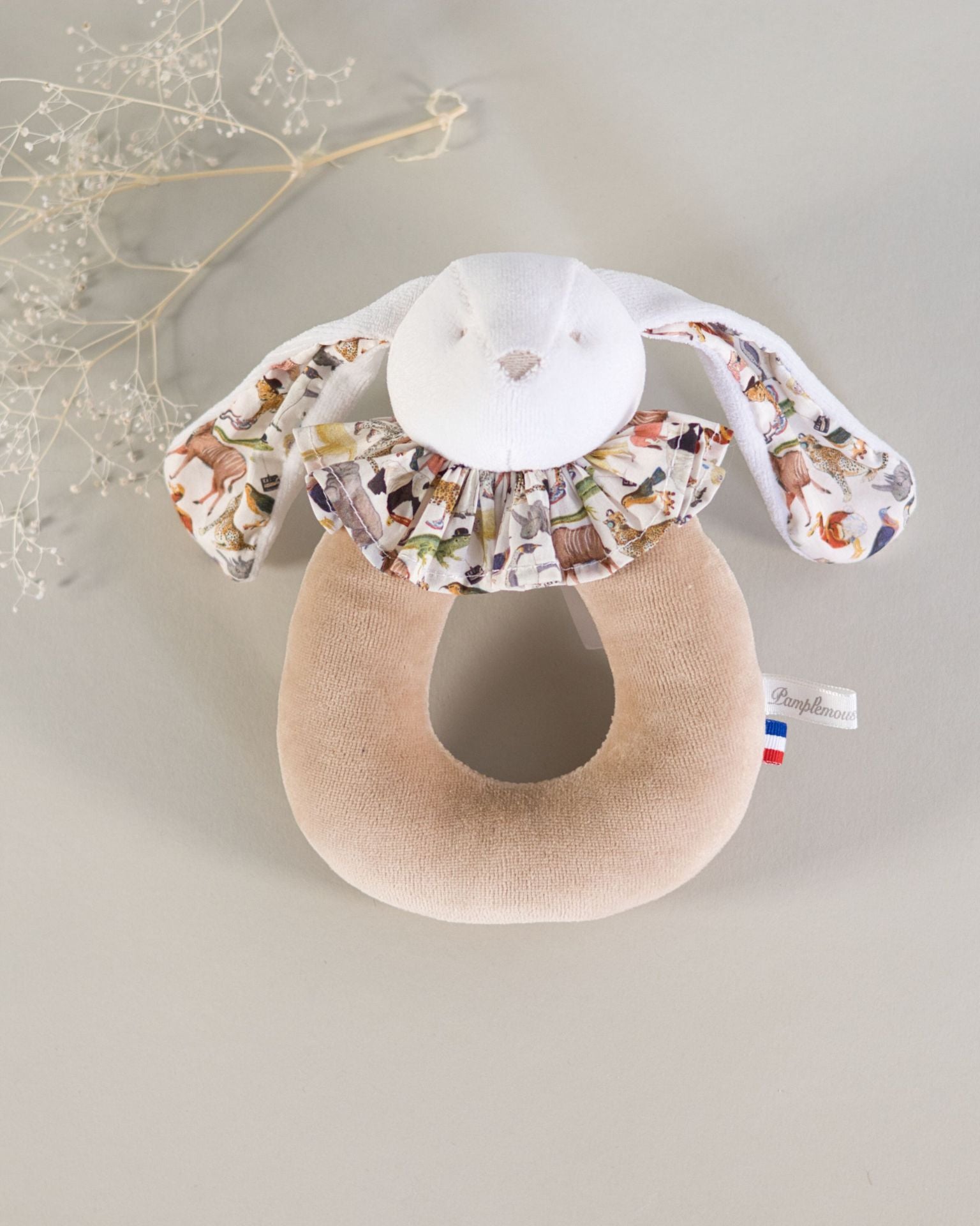 Rabbit Ring Rattle Beige