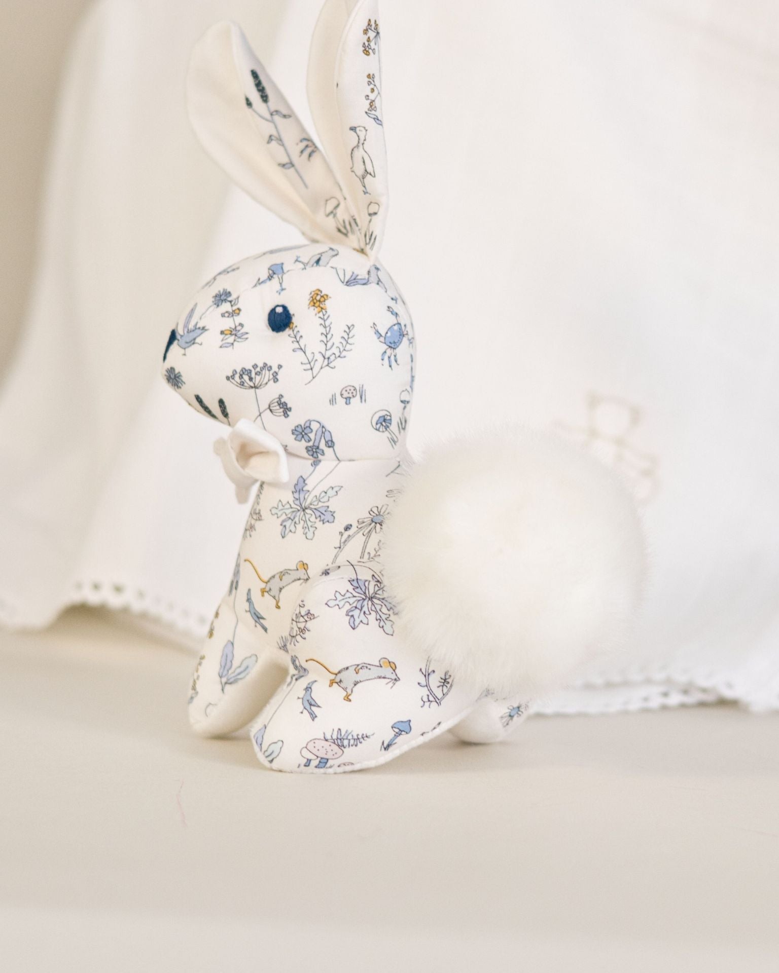 Socute Bunny Rattle in Blue Liberty
