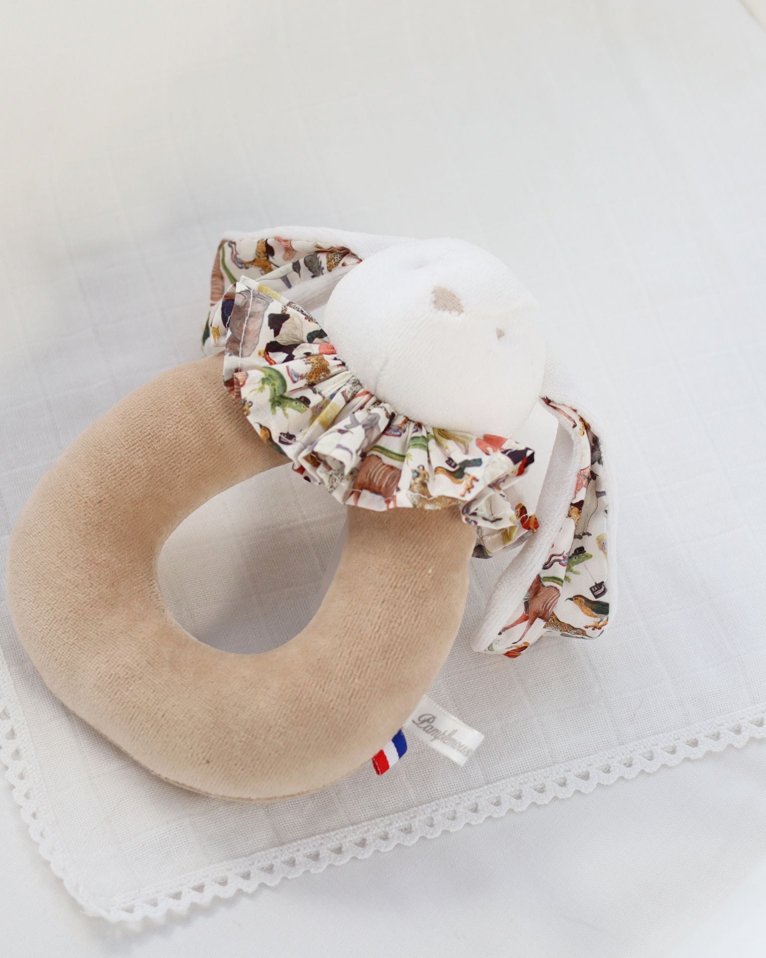Rabbit Ring Rattle Beige