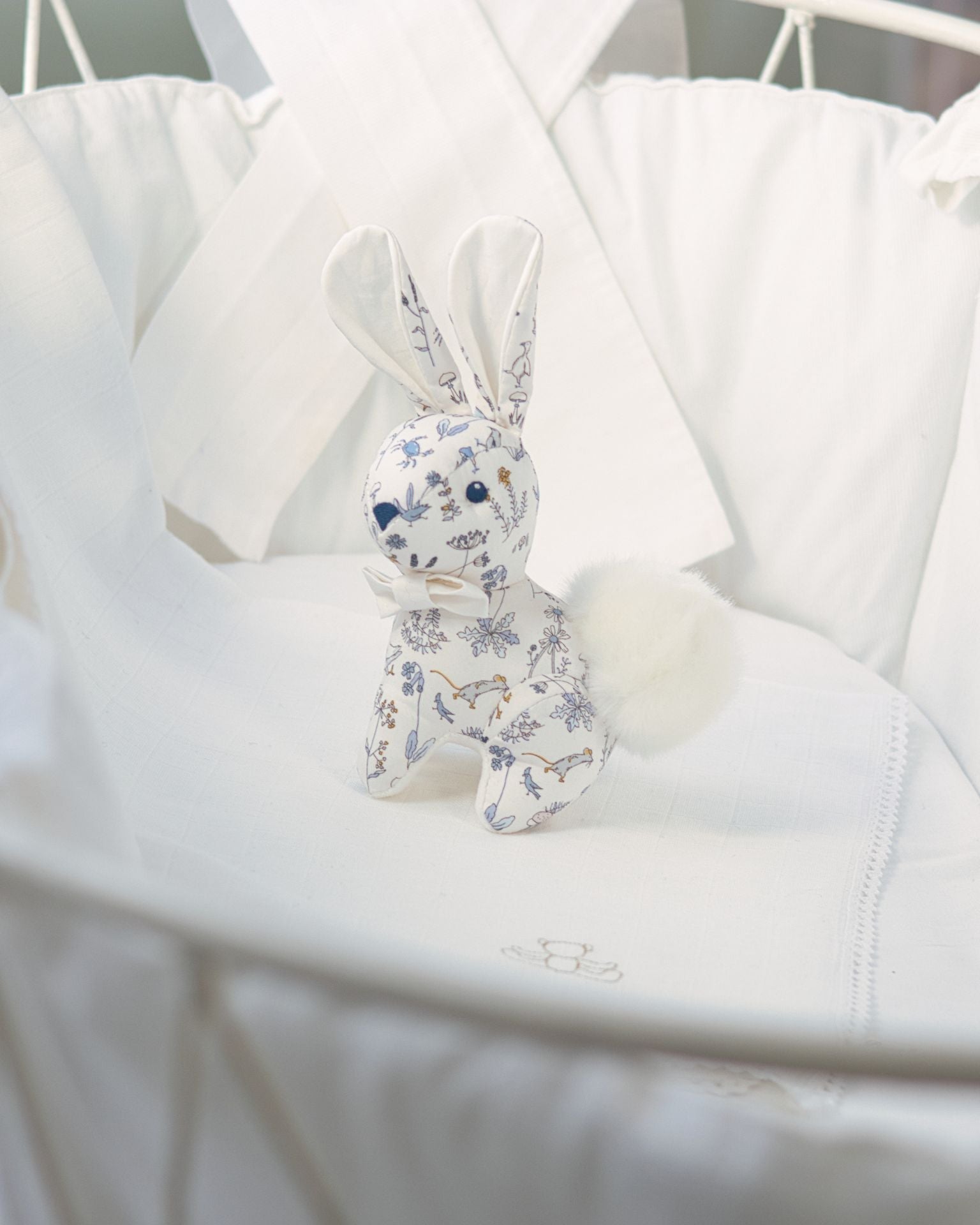 Socute Bunny Rattle in Blue Liberty