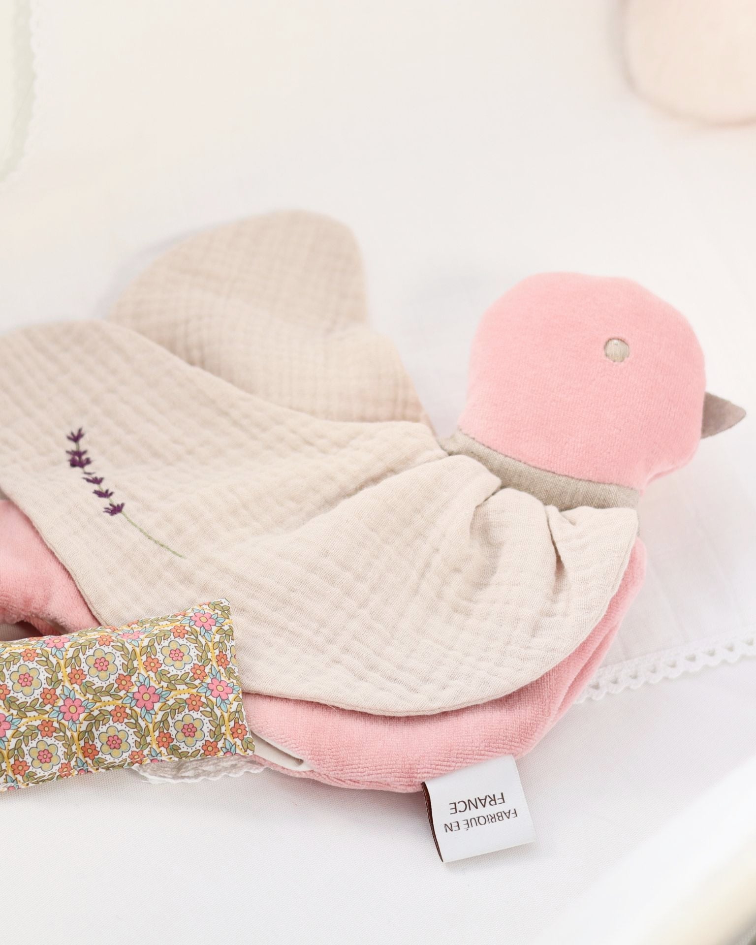 Organic Lavender Bird Lovey - Rose