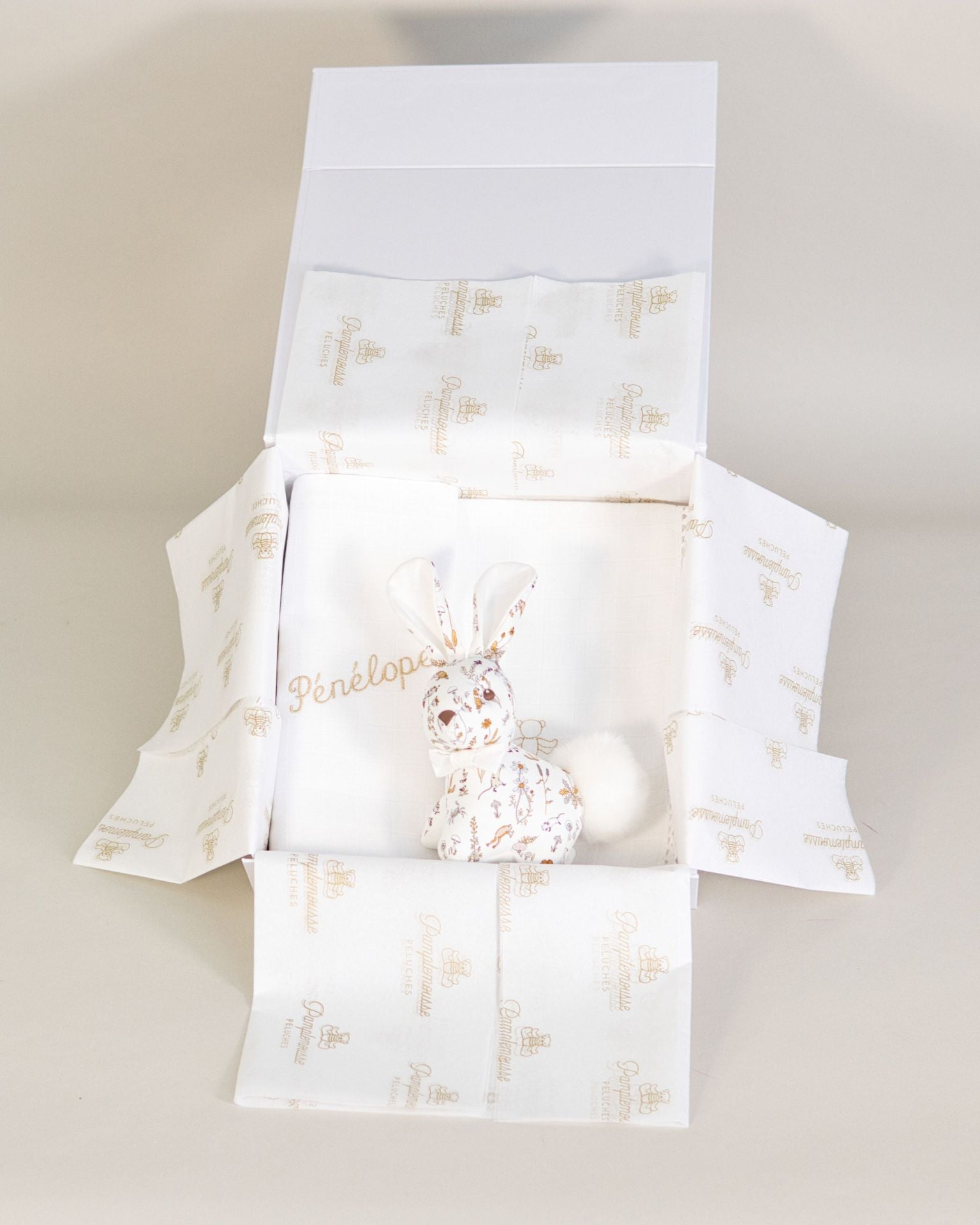 Socute Bunny Rattle in Yellow Liberty