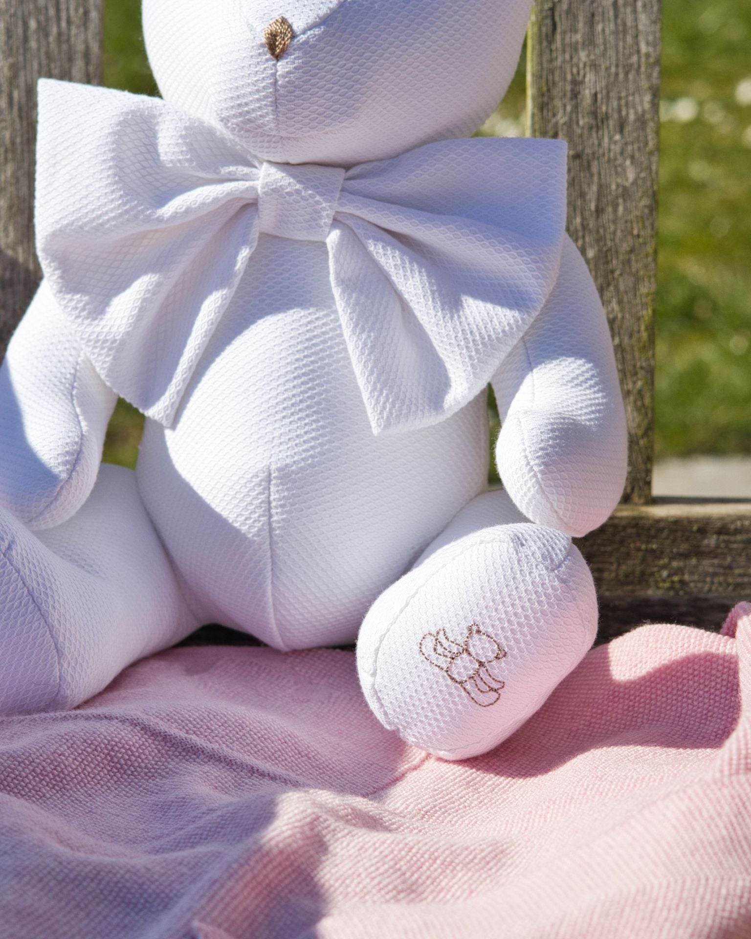 Prince of Wales Bear White Pique Cotton